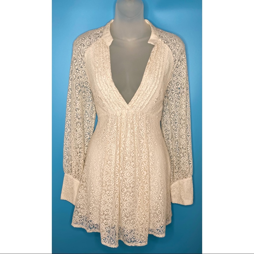 Free People Lace Crochet Tunic Top Coverup Dress